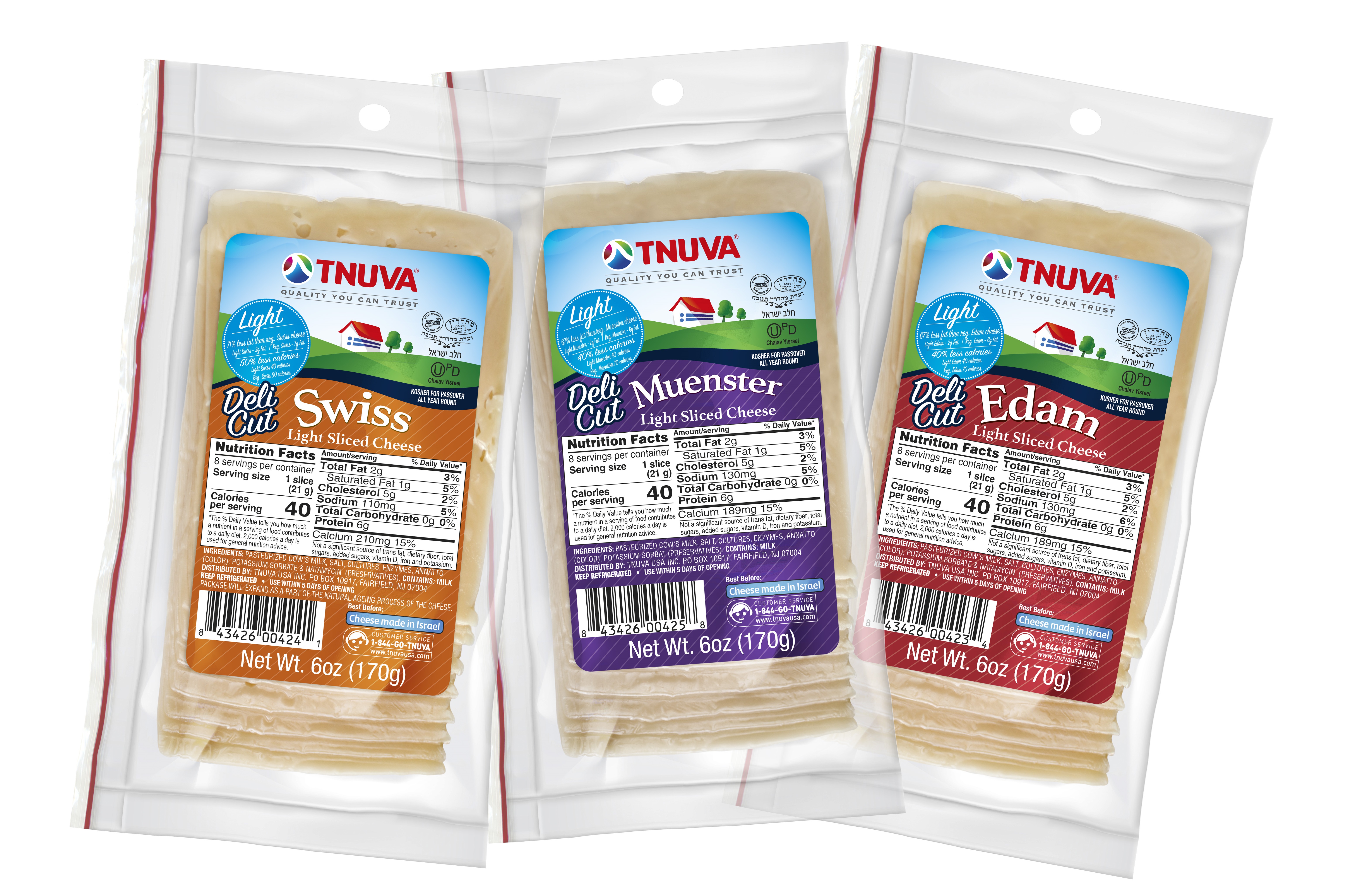 Tnuva’s New Deli Cut Cheeses Now Available in Light Version