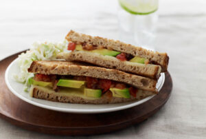Lite Grilled Cheese With Tomato Chutney And Coleslaw