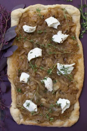 Caramelized Onion Puff Pastry With Goat Cheese