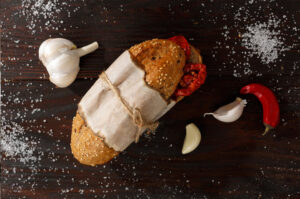 Sandwiches With Kashkaval Cheese, Spicy Sundried Tomato Spread And Olive Tapenade