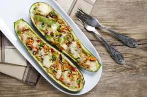 Cheesy Zucchini Boats With Olive Tapenade