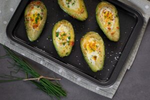 Baked Avocado with Eggs and Muenster