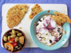 Melted Feta Cheese with Vegetables
