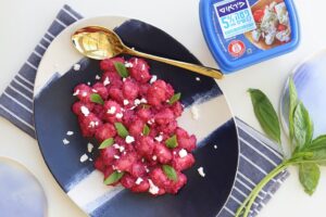 Gnocchi in Beet-Feta Sauce