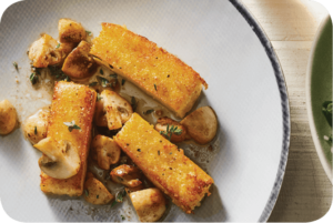 Polenta Bars with Cheese in Mushroom Butter