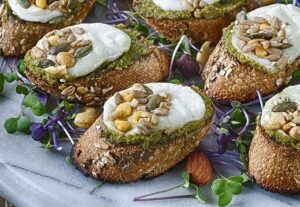 Crostini With Feta & Pesto