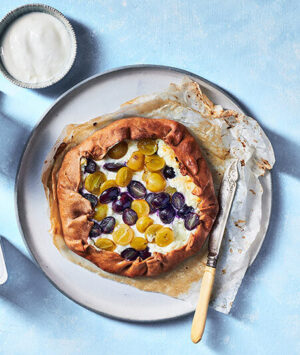 Grape Cheese Galette with Spelt Crust