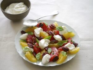 Citrus Pecan Salad with Soft Cheese