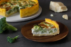GF Broccoli Quiche with Polenta Crust